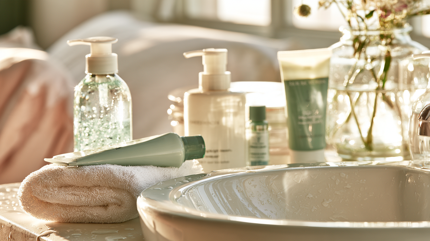 Simple daily acne skincare routine with cleanser, moisturizer, acne treatment, and sunscreen